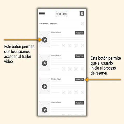 imagen de ejemplo de esquema pagina de inicio de la aplicación de cine