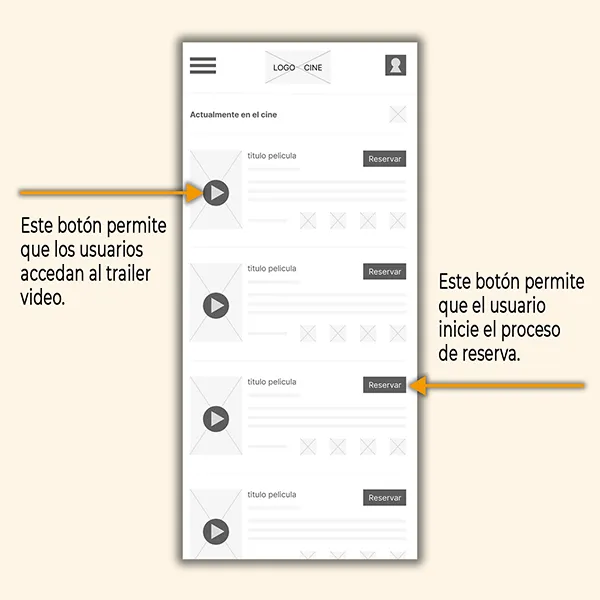 imagen de ejemplo de esquema pagina de inicio de la aplicación de cine