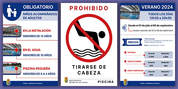 imagen de carteles para el ayuntamiento de Sardón de los Frailes - piscina y punto limpio