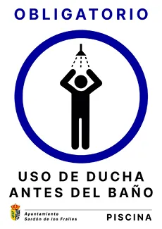 imagen de cartel de la piscina obligatorio ducha