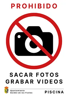 imagen de cartel de la piscina prohibido sacar fotos o gravar videos