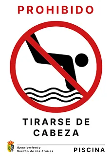 imagen de cartel de la piscina prohibido tirarse de cabeza