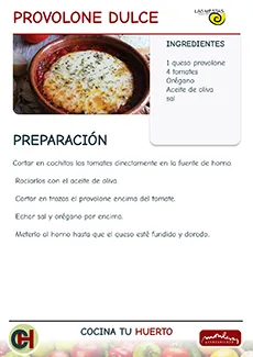 imagen de carteles de taller de cocina, receta de provolone dulce, asociación las mestas en el centro cultural de Monleras